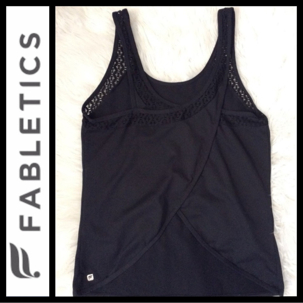 Fabletics Crochet Drape Back Tank - image 3